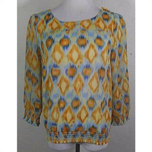Lucky Brand Small Top Multicolor Abstract Boho